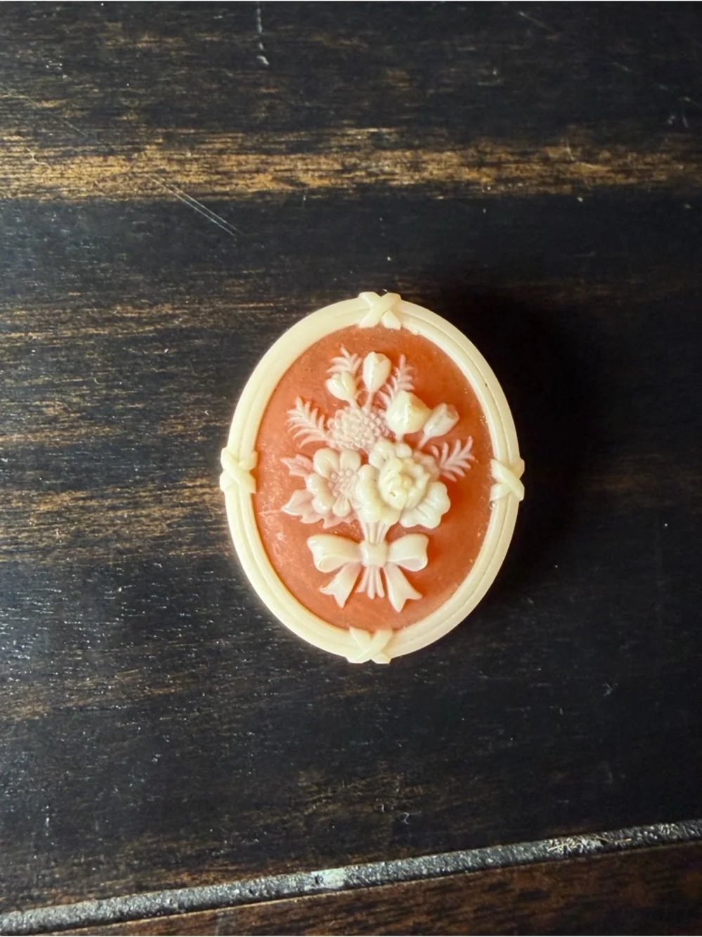 Avon Floral Cameo Brooch